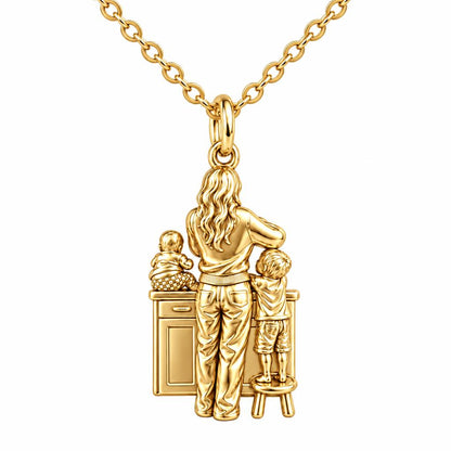 Kitchen Counter Moments Charm Necklace Set – 18K gold, front view