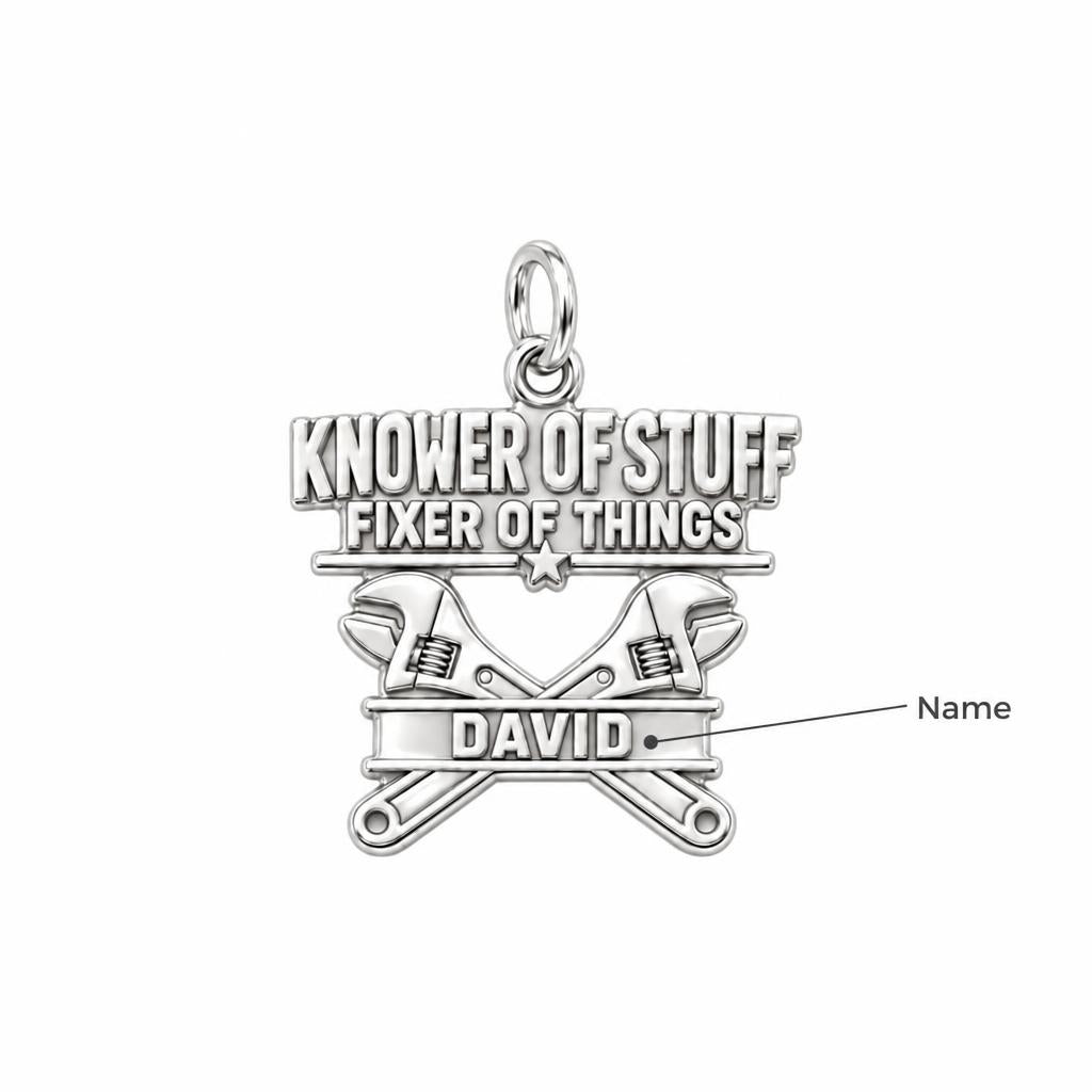 Knower Of Stuff Charm Bracelet – Personalized Dad Gift – personalization guide