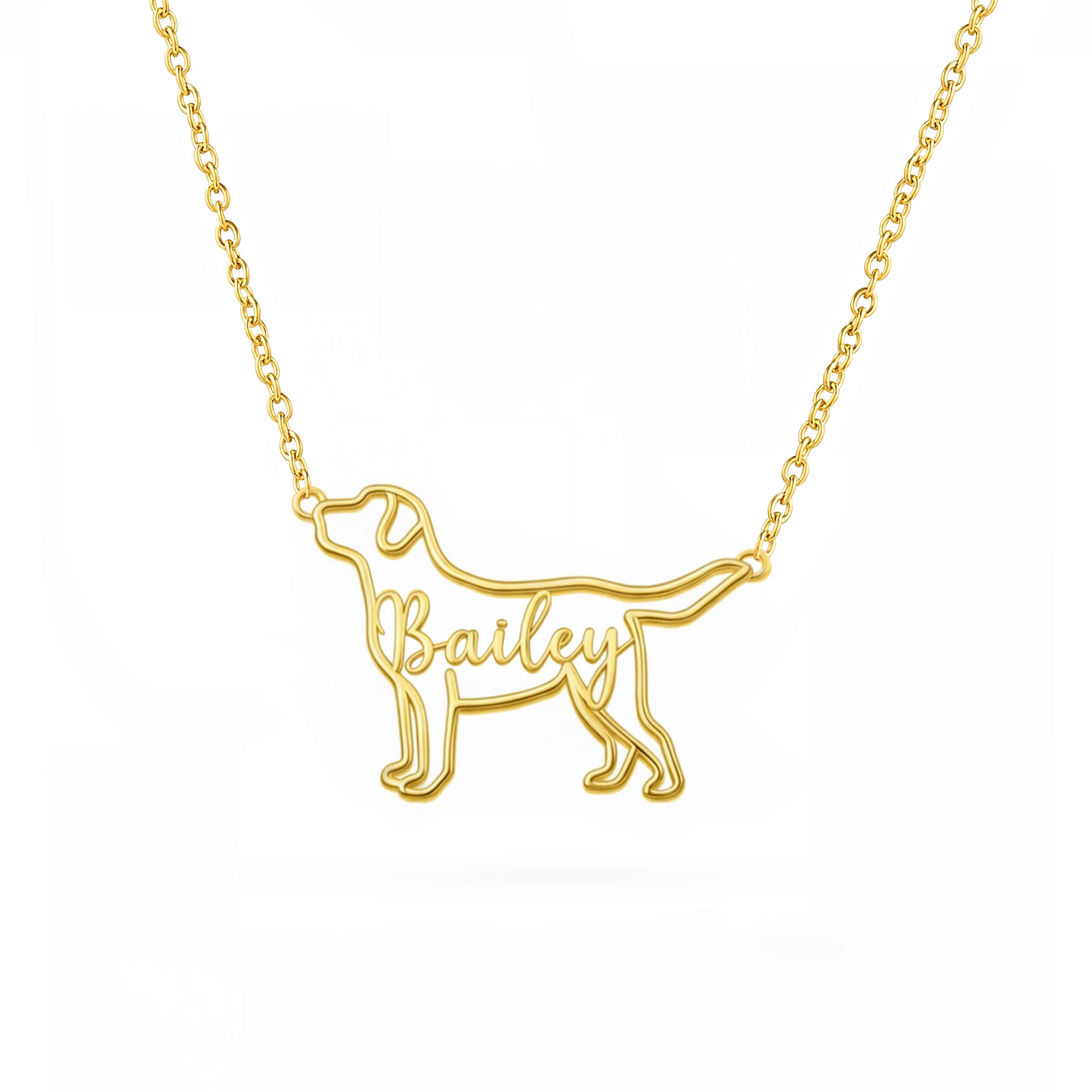 The Fine Line Labrador Retriever Portrait – Custom Dog Outline Handcrafted Necklace