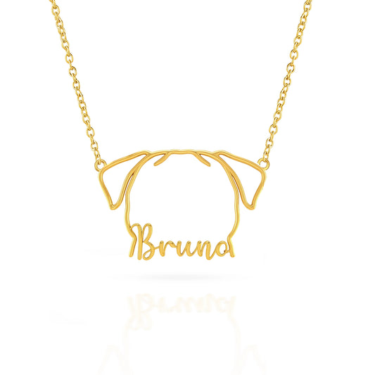 Soulyshine Labrador Retriever Whisper of Paws – Personalized Outline Your Pet's Face and Name Necklace