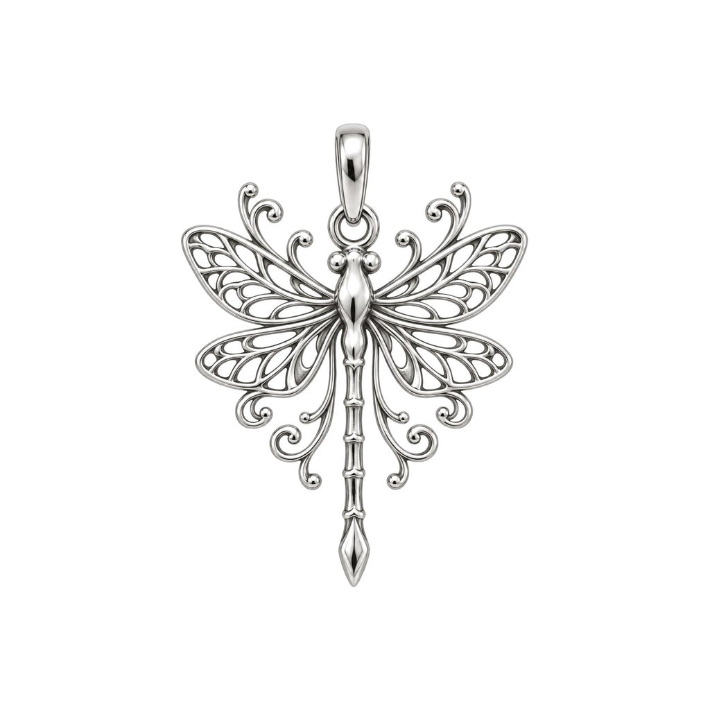 Lacy Wings Dragonfly Charm Bracelet – Personalized Mom Gift – back of the charm, engraving area