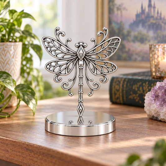 Lacy Wings Dragonfly Keepsake Plaque – worn / in use