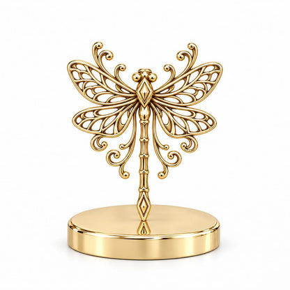 Lacy Wings Dragonfly Keepsake Plaque – 18K gold, front view