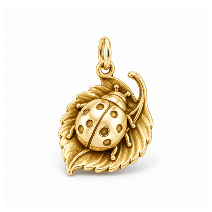 Ladybug Leaf Charm — Gold | charm-topics-remaining-444-2026-09-14 | topic-048
