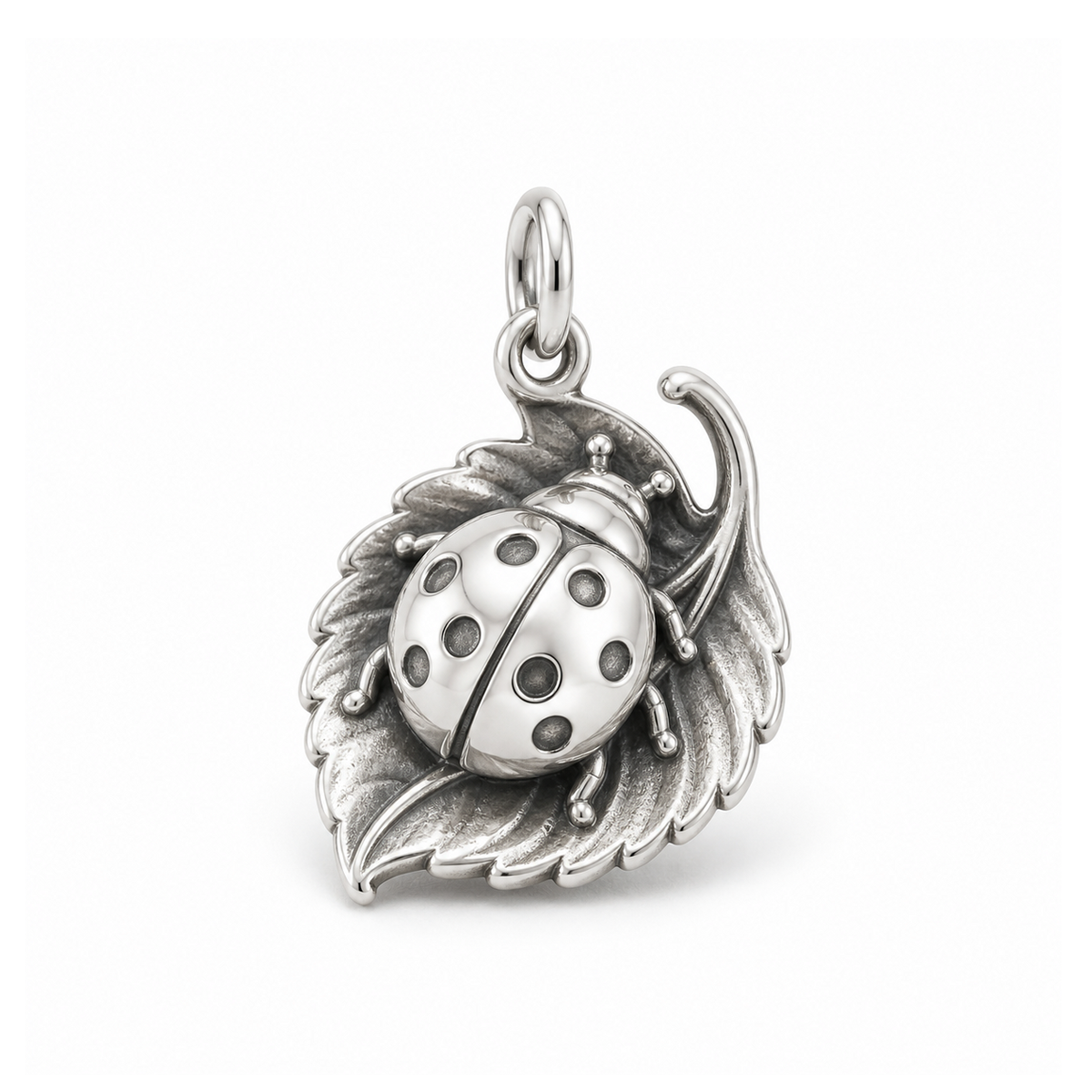 Ladybug Leaf Charm — Silver | charm-topics-remaining-444-2026-09-14 | topic-048