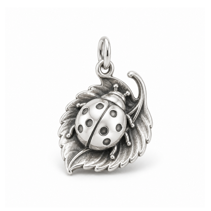 Ladybug Leaf Charm — Silver | charm-topics-remaining-444-2026-09-14 | topic-048
