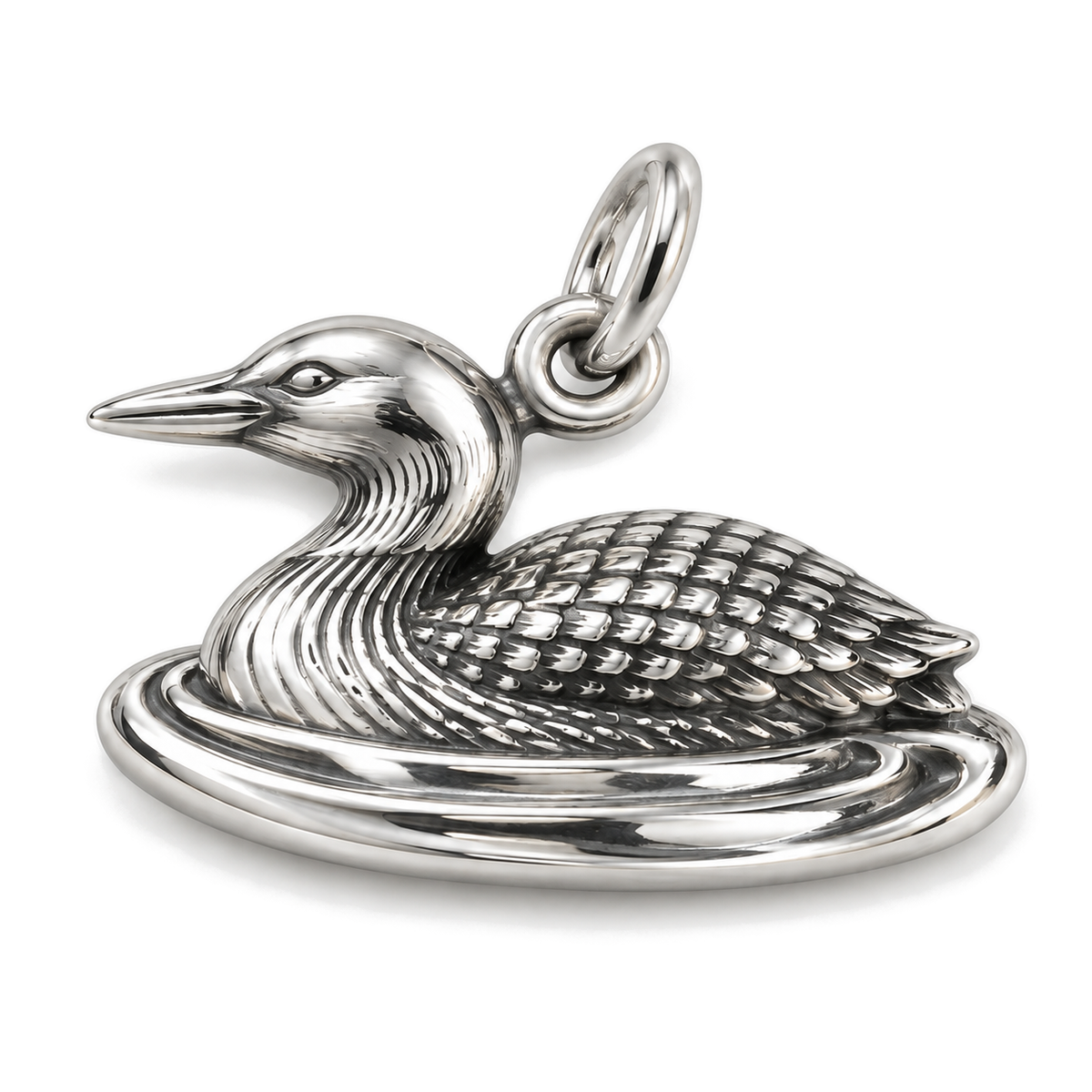 Lake Loon Charm — Silver Super Macro | charm-topics-remaining-444-2026-09-14 | topic-129