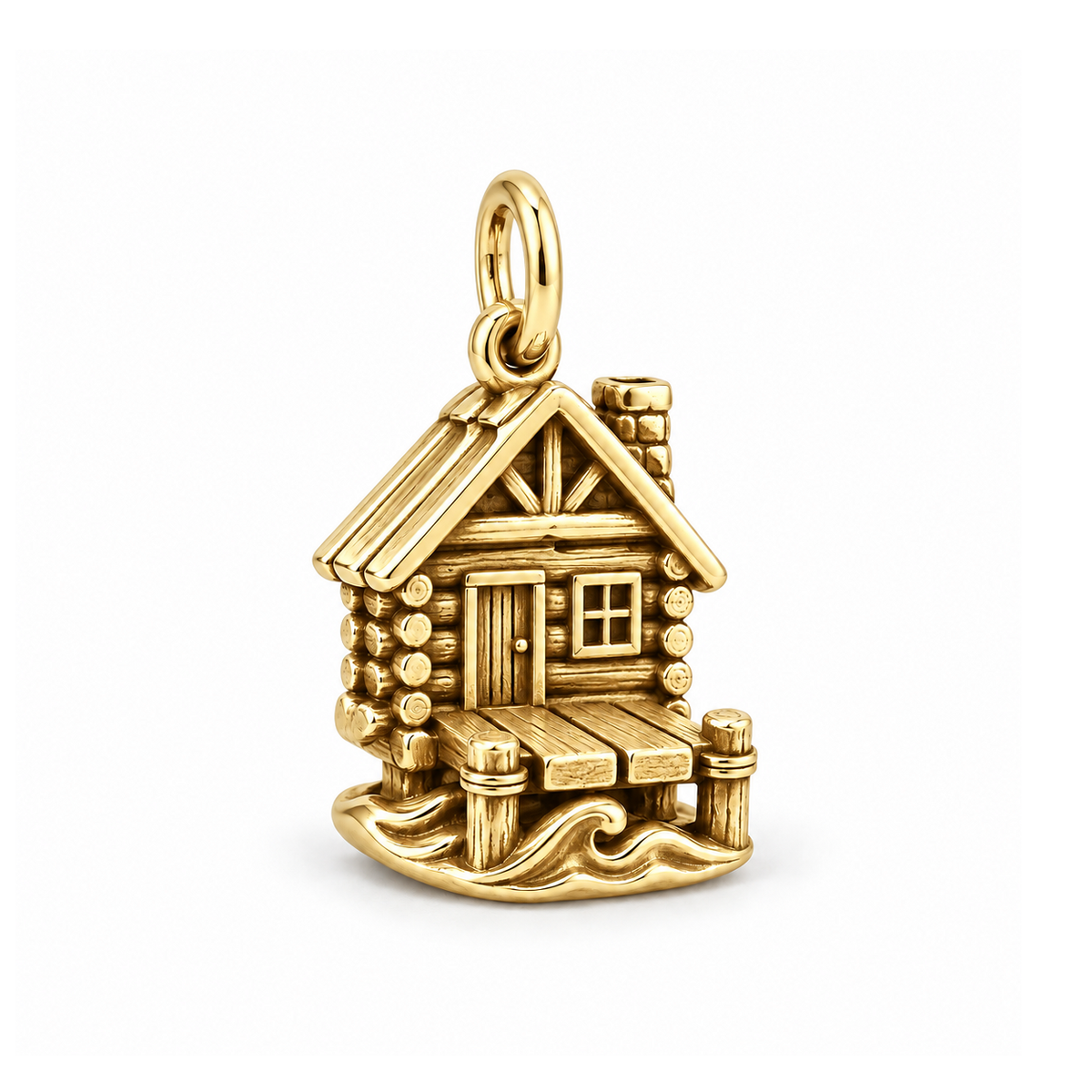Lakeside Cabin Charm — Gold | charm-topics-remaining-444-2026-09-14 | topic-127