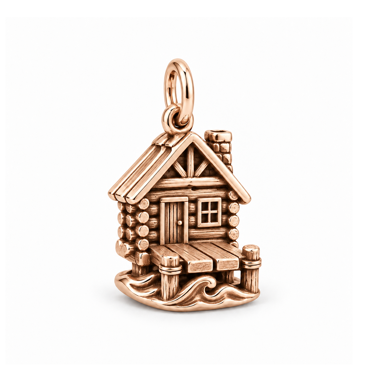 Lakeside Cabin Charm — Rose Gold | charm-topics-remaining-444-2026-09-14 | topic-127