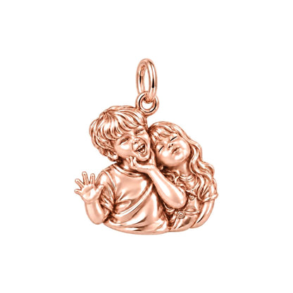 Laughter and Love Charm Bracelet – Personalized Mom Gift – rose gold charm, front view