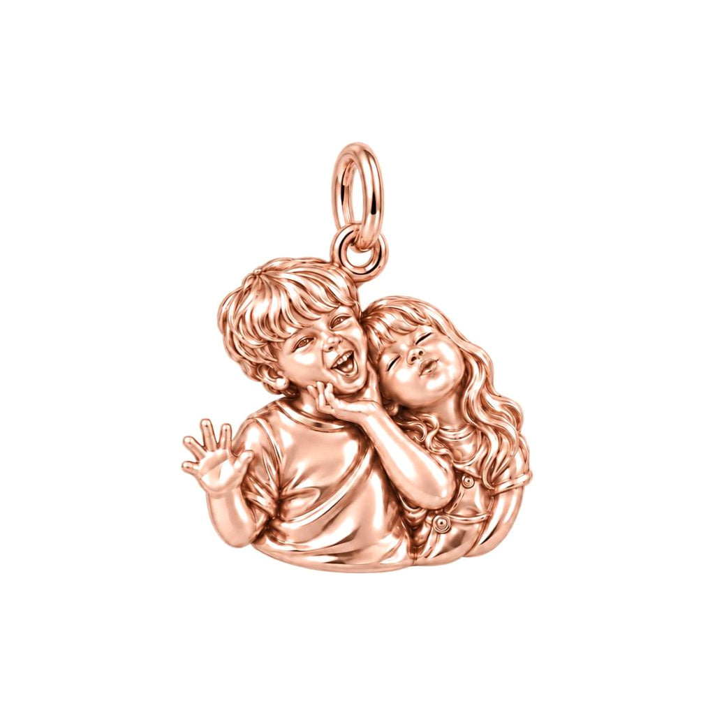 Laughter and Love Charm Bracelet – Personalized Mom Gift – rose gold charm, front view