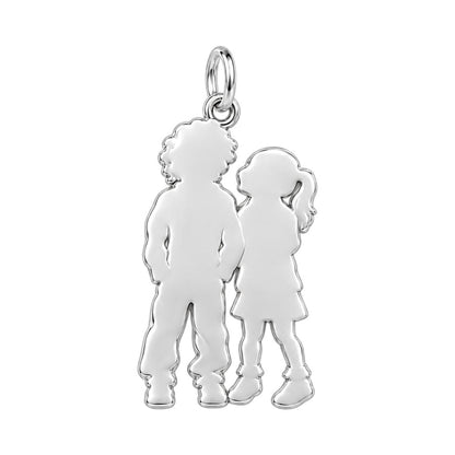 Laughter and Love Siblings Charm Necklace Set – back of the charm, engraving area