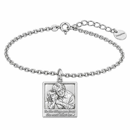 Legacy Portrait Frame Charm Bracelet Set – silver, front view