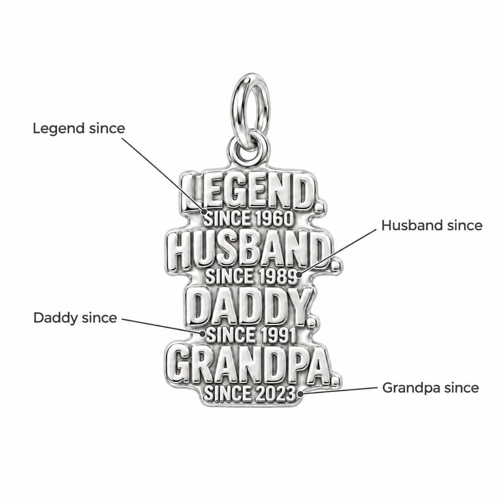 Legend Husband Daddy Grandpa Charm Bracelet – Personalized Grandpa – personalization guide