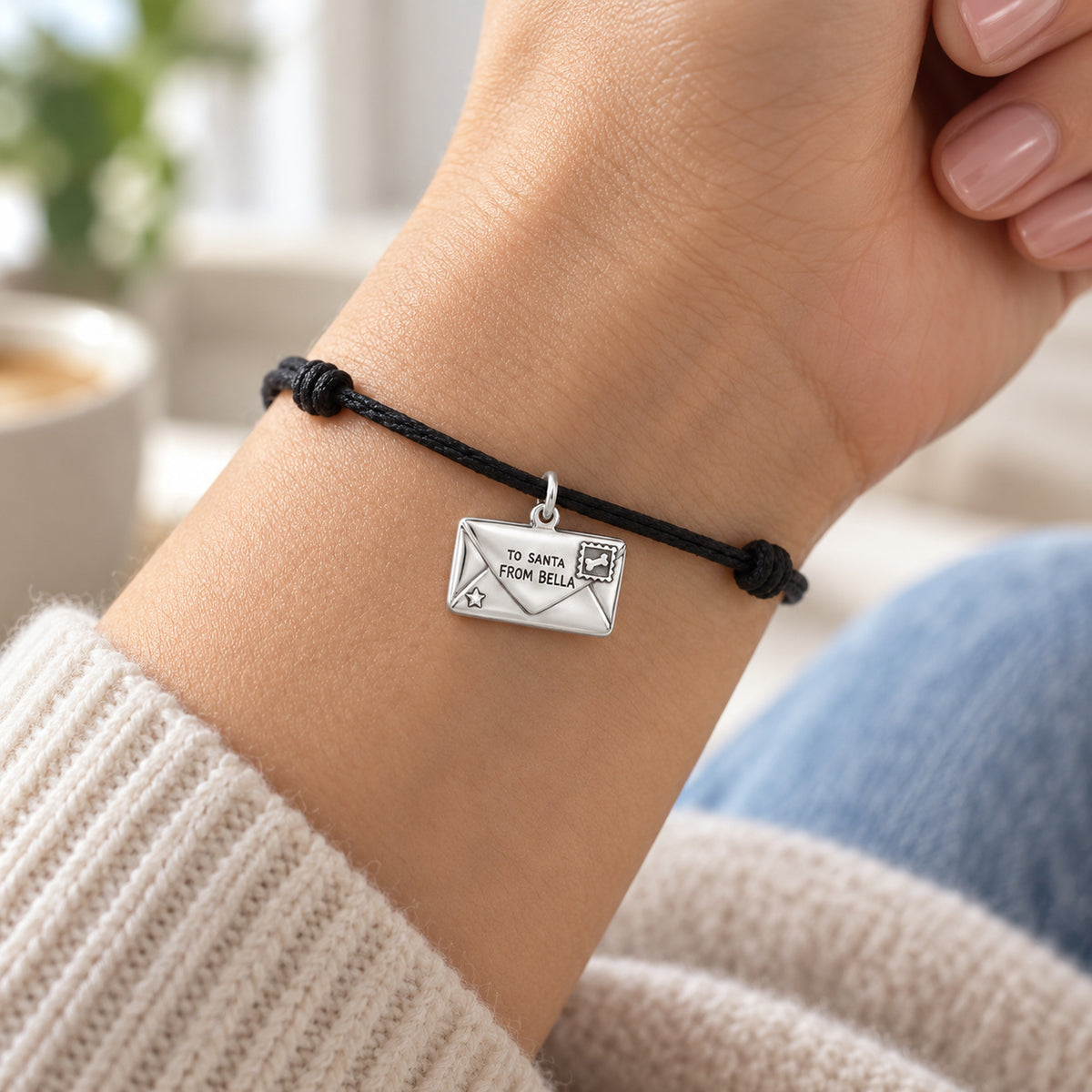 Letter to Santa Charm and Polyester Cord Bracelet Set