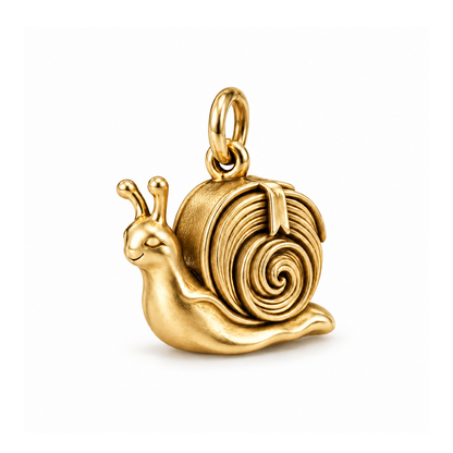 Library Snail Charm — Gold | charm-topics-remaining-444-2026-09-14 | topic-105
