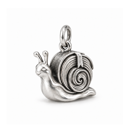 Library Snail Charm — Silver | charm-topics-remaining-444-2026-09-14 | topic-105