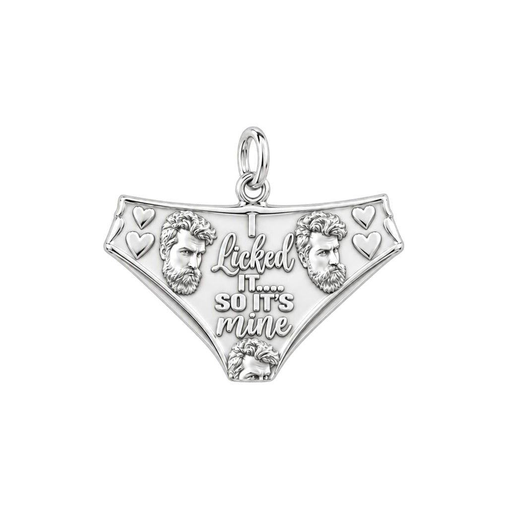 Licked It Bikini Briefs Charm Bracelet – Personalized Couple Gift – silver plated 3 cm charm, front view