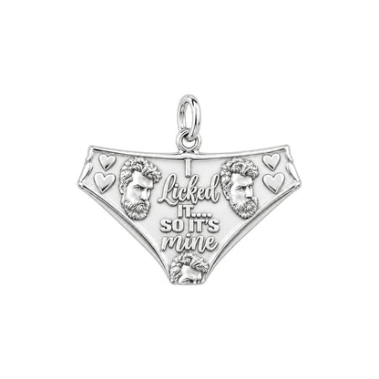 Licked It Bikini Briefs Charm Bracelet – Personalized Couple Gift – silver plated 3 cm charm, front view