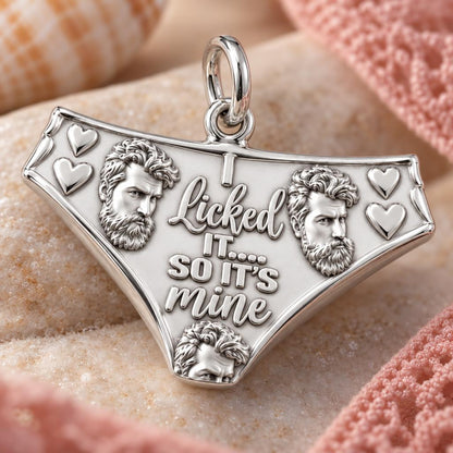 Licked It Bikini Briefs Charm Bracelet – Personalized Couple Gift – macro detail of the charm