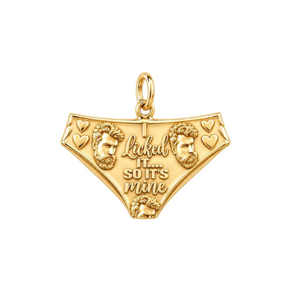 Licked It Bikini Briefs Charm Bracelet – Personalized Couple Gift – 18K gold plated 3 cm charm, front view