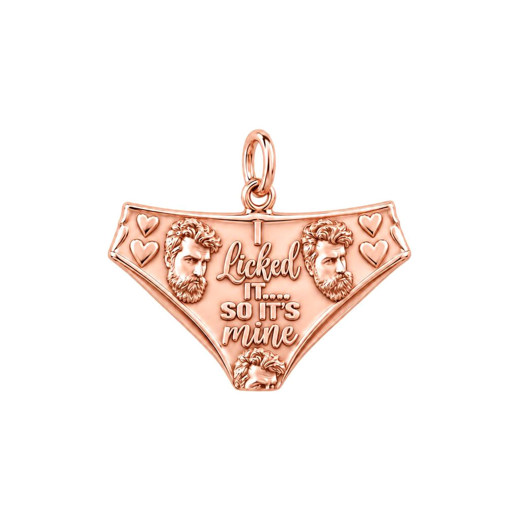 Licked It Bikini Briefs Charm Bracelet – Personalized Couple Gift – rose gold 3 cm charm, front view