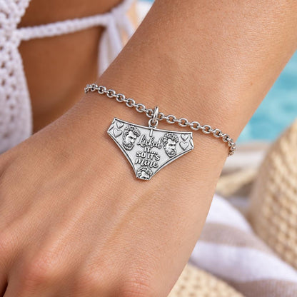 Licked It Bikini Briefs Charm Bracelet Set – worn / in use