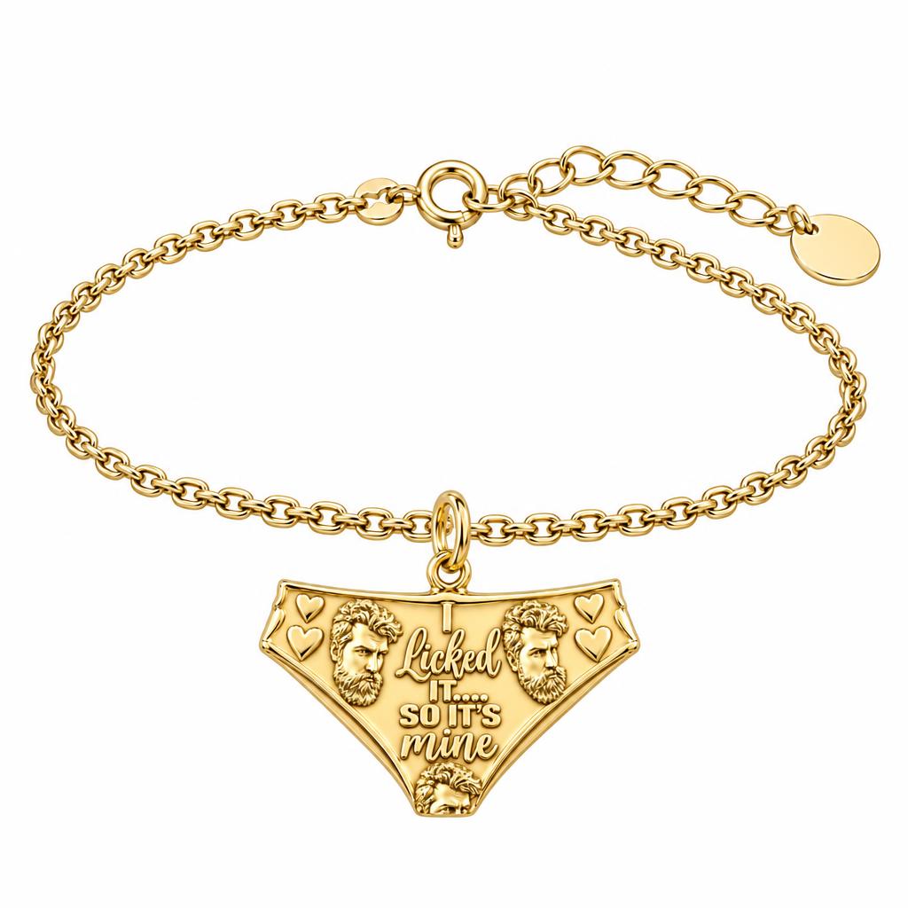 Licked It Bikini Briefs Charm Bracelet Set – 18K gold, front view