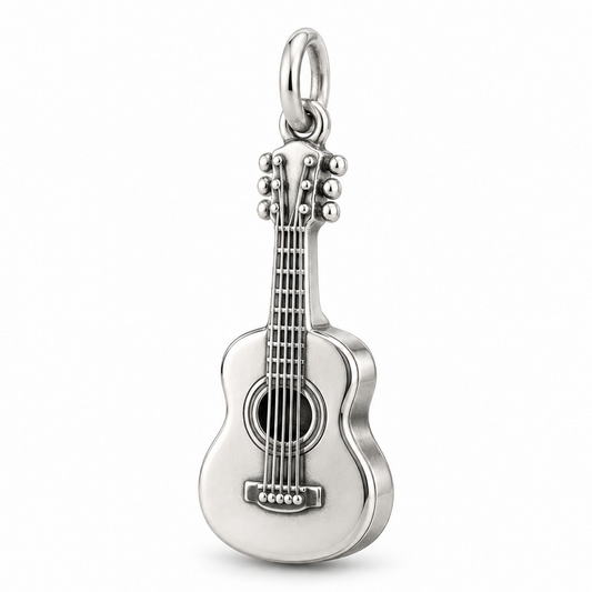 Life Together - Acoustic Guitar Charm — Silver | charm-topics-first-two-2026-09-14