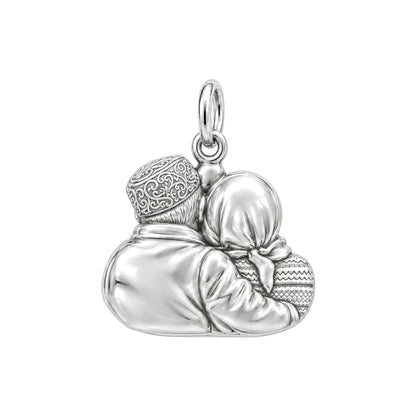 Lifelong Devotion Portrait Charm Bracelet – Personalized Couple Gift – back of the charm, engraving area