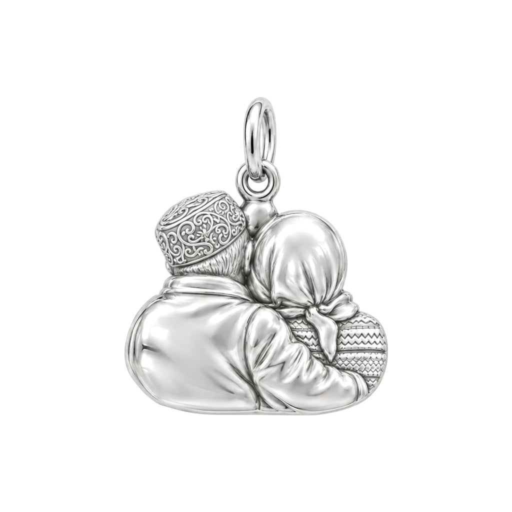 Lifelong Devotion Portrait Charm Bracelet Set – back of the charm, engraving area