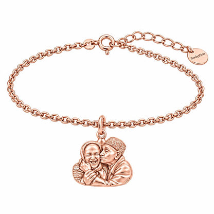 Lifelong Devotion Portrait Charm Bracelet Set – rose gold, front view