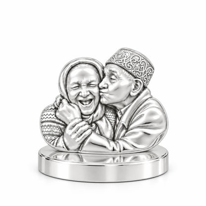 Lifelong Devotion Portrait Keepsake Plaque – silver, front view