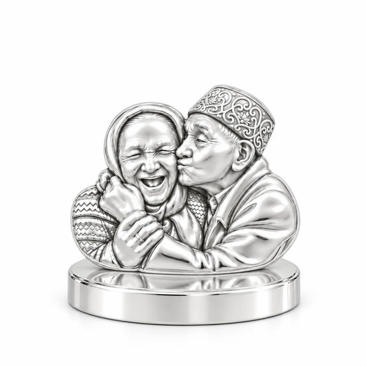 Lifelong Devotion Portrait Keepsake Plaque – silver, front view