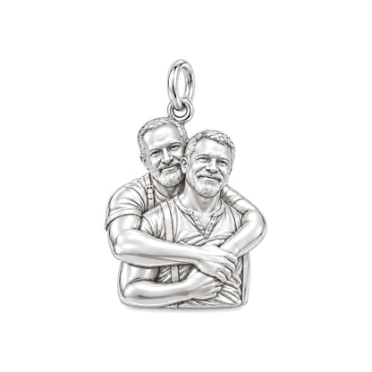 Lifelong Embrace Charm Bracelet – Personalized Couple Gift – silver charm, front view