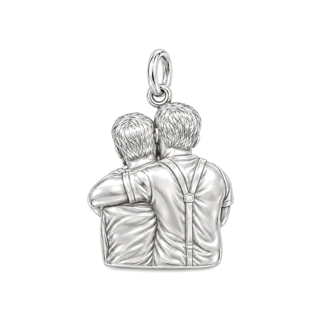 Lifelong Embrace Charm Bracelet – Personalized Couple Gift – back of the charm, engraving area