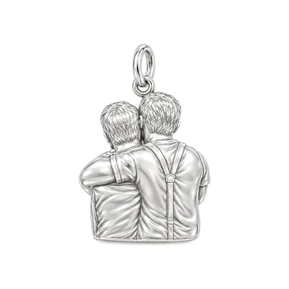 Lifelong Embrace Charm Bracelet – Personalized Couple Gift – back of the charm, engraving area