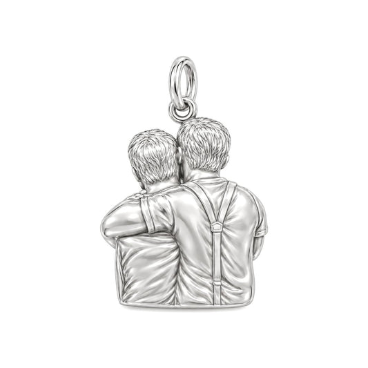 Lifelong Embrace Charm Bracelet – Personalized Couple Gift – back of the charm, engraving area