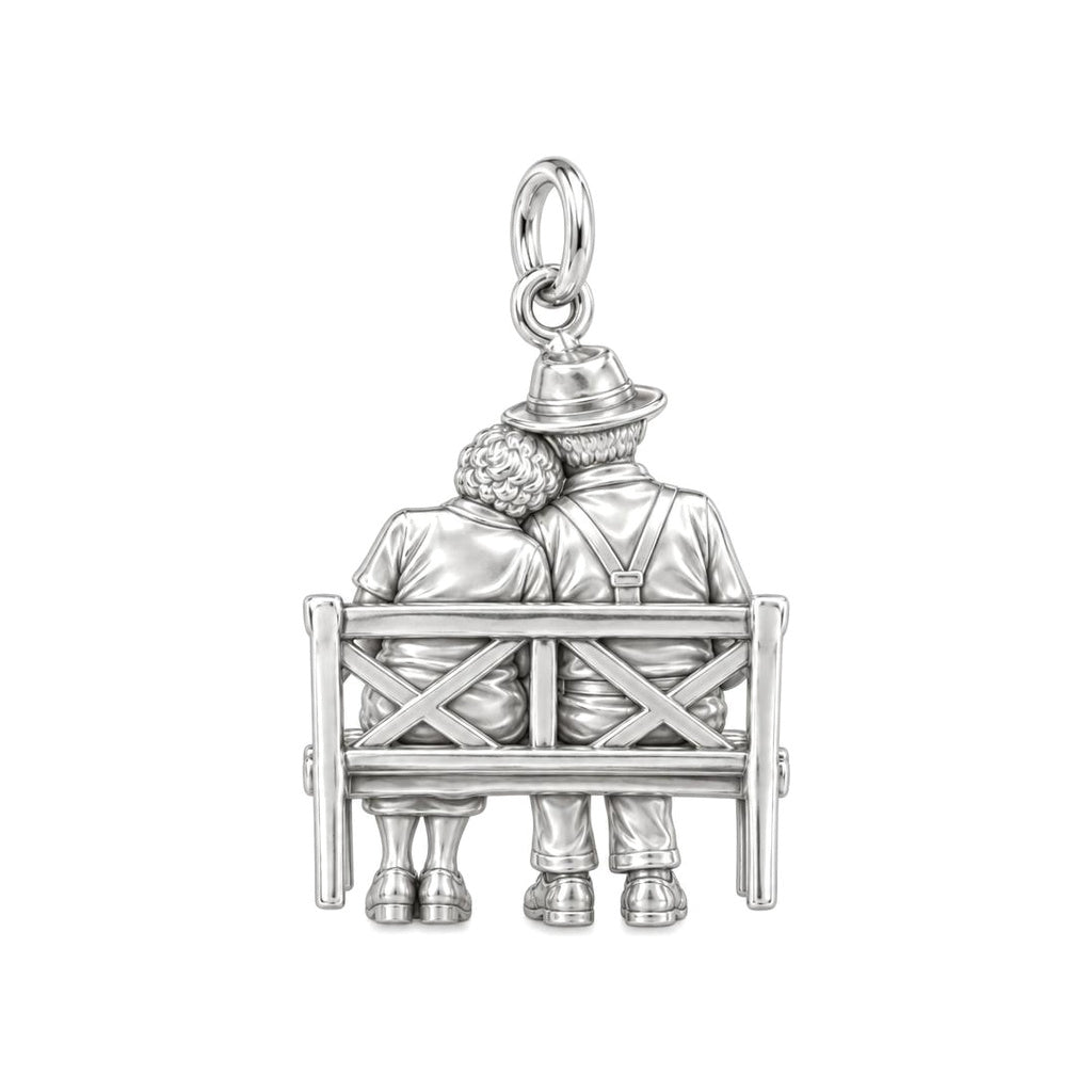 Lifetime Love Park Bench Charm Bracelet – Personalized Couple Gift – back of the charm, engraving area