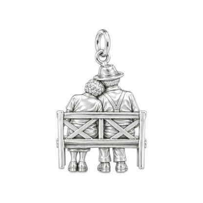 Lifetime Love Park Bench Charm Bracelet – Personalized Couple Gift – back of the charm, engraving area