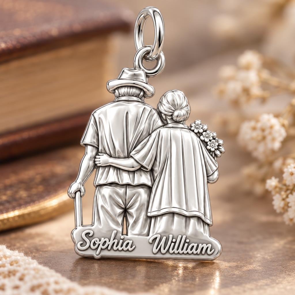 Lifetime Together Charm Bracelet – Personalized Couple Gift – macro detail of the charm