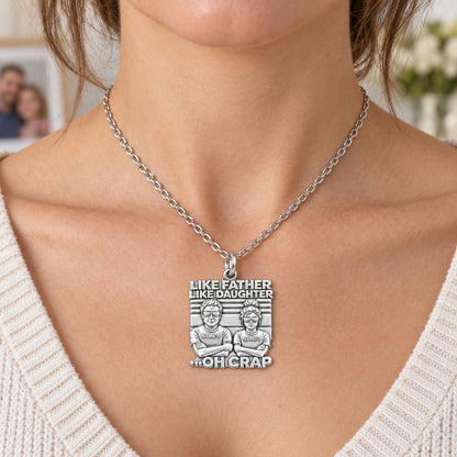 Like Father Like Daughter Charm Necklace Set – worn / in use