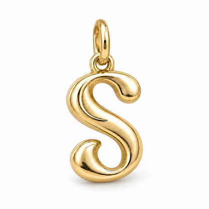 Liquid Script Letter S Charm — Gold | charm-topics-remaining-444-2026-09-14 | topic-334