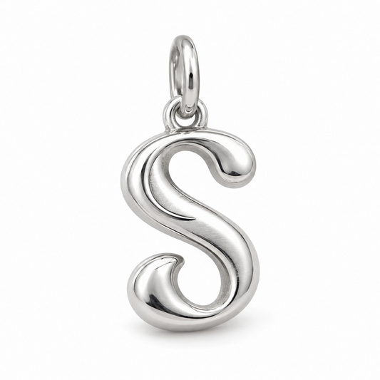 Liquid Script Letter S Charm — Silver | charm-topics-remaining-444-2026-09-14 | topic-334