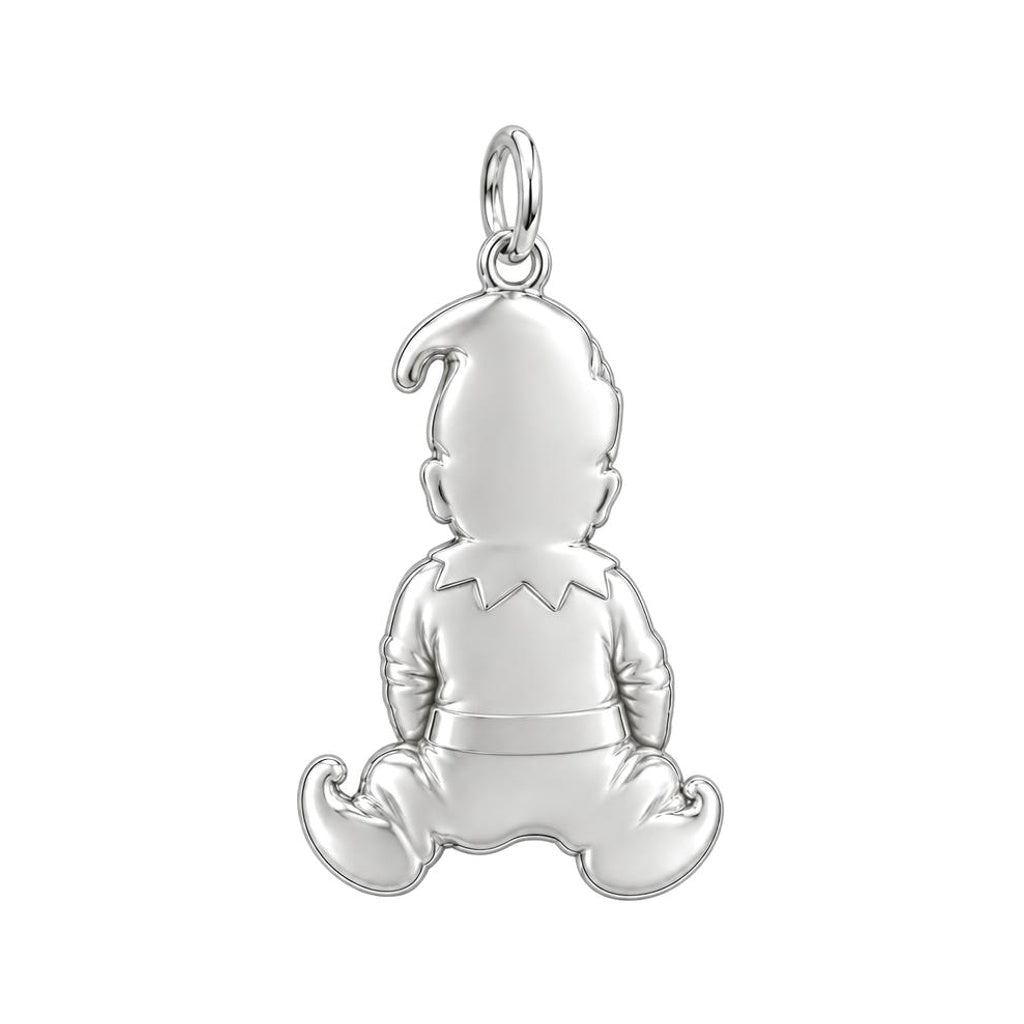 Little Christmas Elf Charm Bracelet – Personalized Mom Gift – back of the charm, engraving area