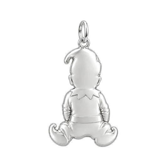 Little Christmas Elf Charm Bracelet – Personalized Mom Gift – back of the charm, engraving area