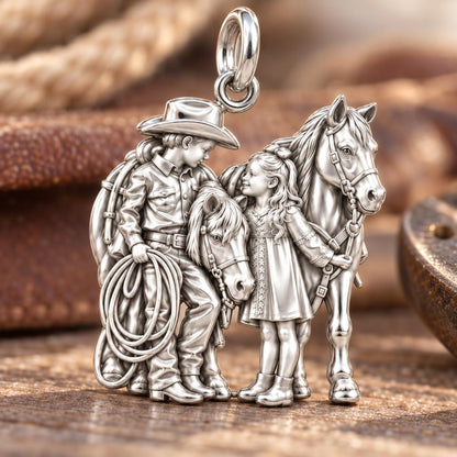Little Cowpokes and Pony Charm Bracelet – My Horse, My Heart – macro detail of the charm