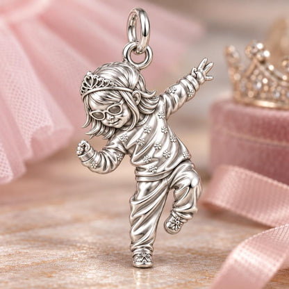 Little Dancing Queen Charm Bracelet – Personalized Mom Gift – macro detail of the charm
