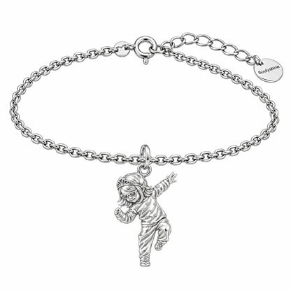 Little Dancing Queen Charm Bracelet Set – silver, front view