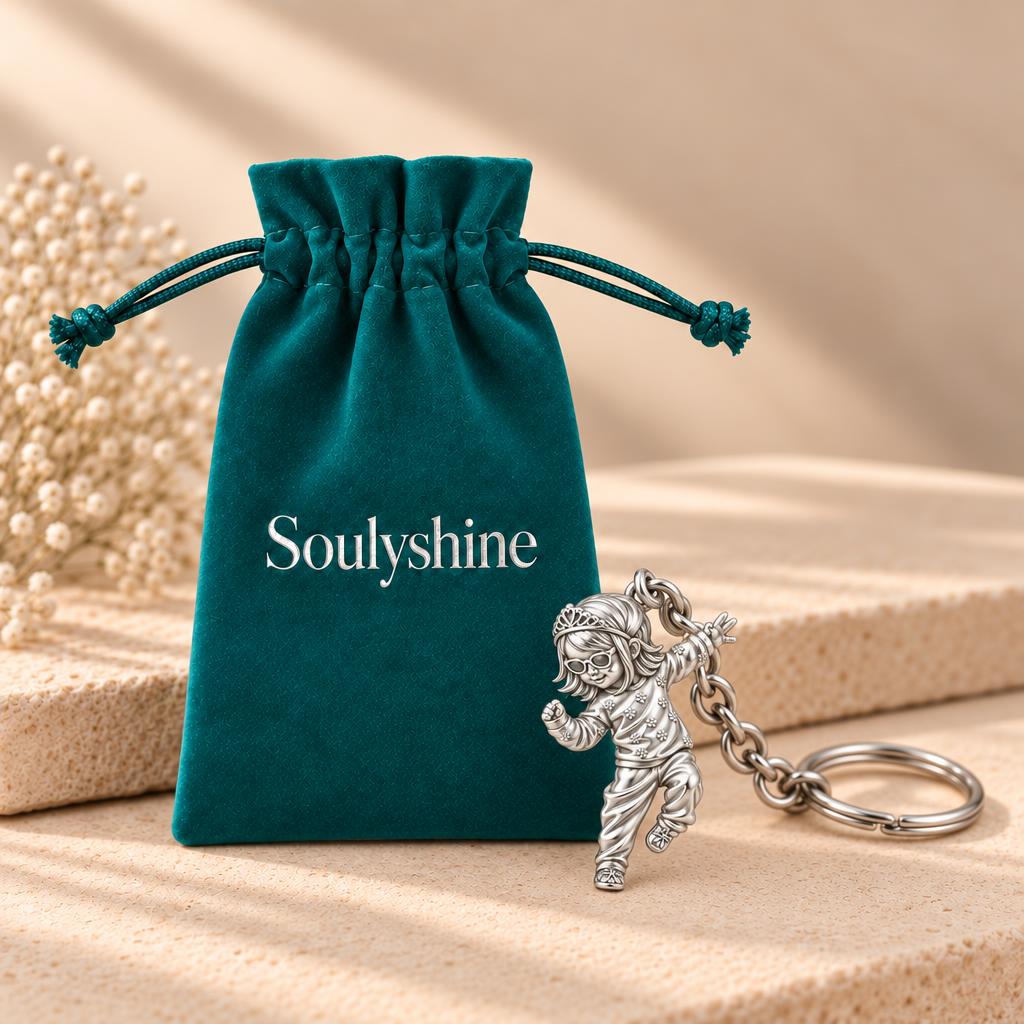 Little Dancing Queen Charm Keychain – Soulyshine velvet gift pouch